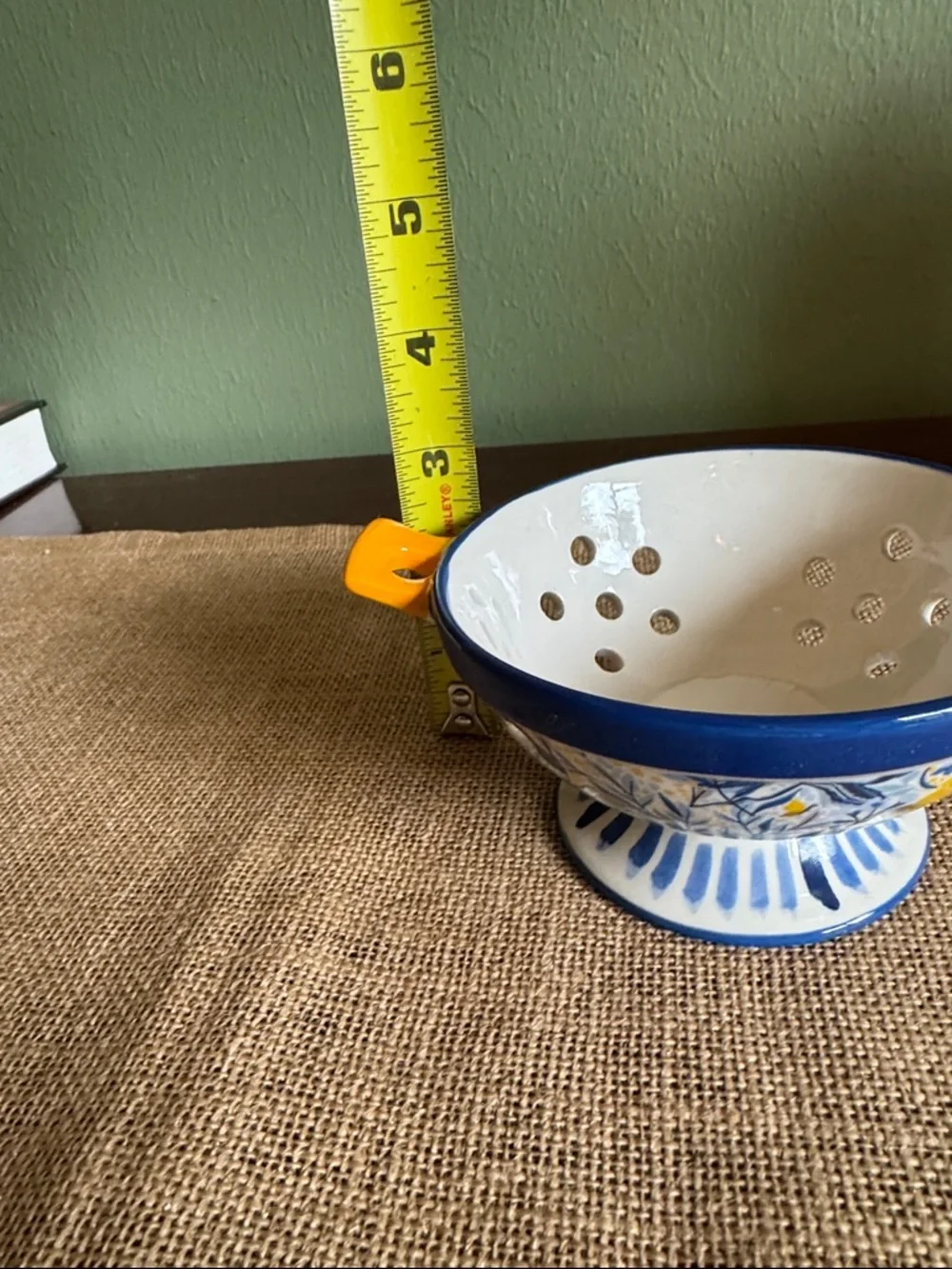 Fitz & Floyd Madeline Ceramic Small Colander Berry Strainer Floral